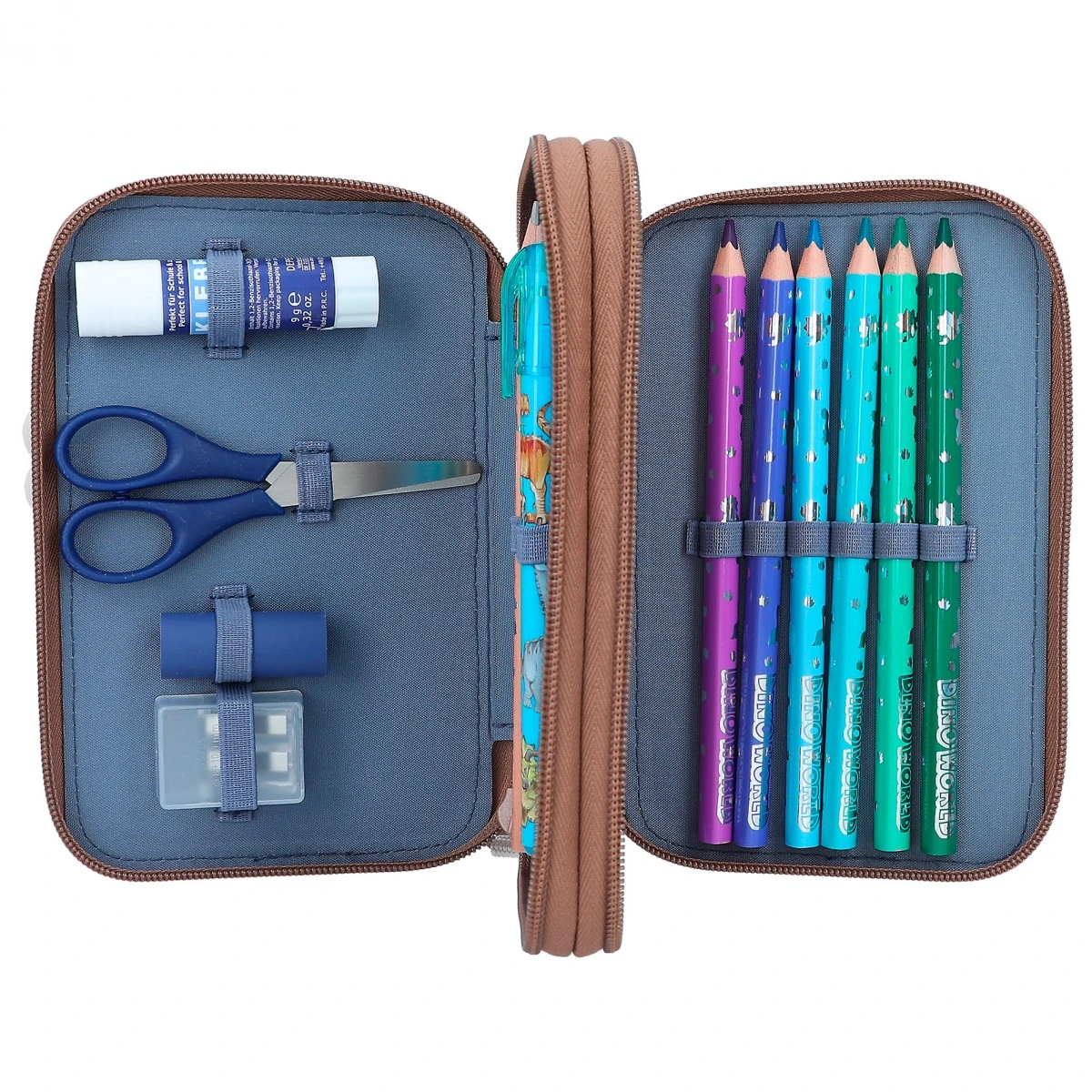 Depesche 12008 Dino World 2-Fach Federtasche Braun DINO Mini Dinosaurier T-Rex 6 Depesche 12008 Dino World 2-Fach Federtasche Braun DINO Mini Dinosaurier T-Rex – Bild 6