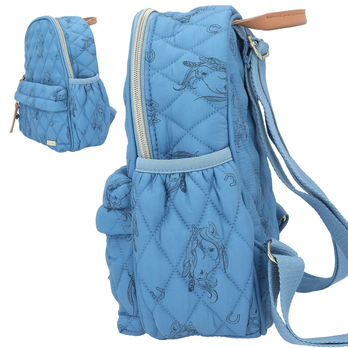 Depesche 12026 Pferd Miss Melody Rucksack BLUE QUILT Blau Gesteppt Freizeit 4 Depesche 12026 Pferd Miss Melody Rucksack BLUE QUILT Blau Gesteppt Freizeit – Bild 4