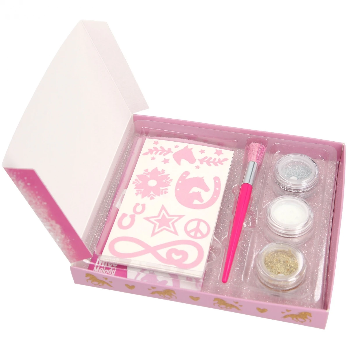 Depesche 12032 Pferd Miss Melody Glitzer Tattoo Set Einmal-Tattoo Abwaschbar 3 Depesche 12032 Pferd Miss Melody Glitzer Tattoo Set Einmal-Tattoo Abwaschbar – Bild 3