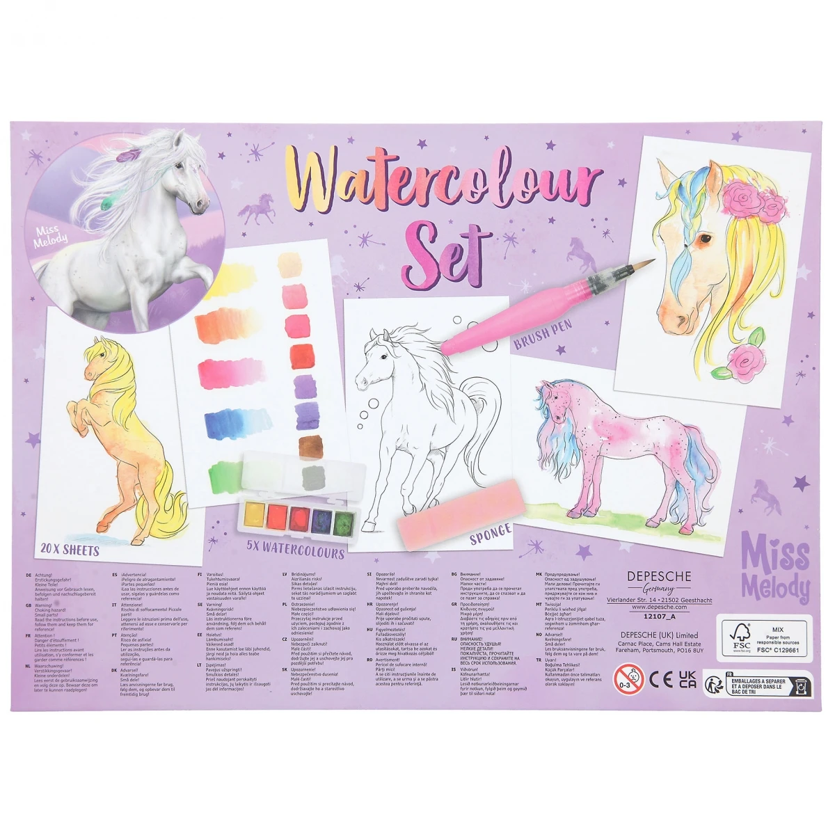 Depesche 12107 Pferd Miss Melody Watercolour Set Kreativ-Set Aquarell Papier 8 Depesche 12107 Pferd Miss Melody Watercolour Set Kreativ-Set Aquarell Papier – Bild 8