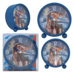 Depesche 12155 Dino World Wecker Blau Dinosaurier T-REX Lautlos Mit Lichtfunktion