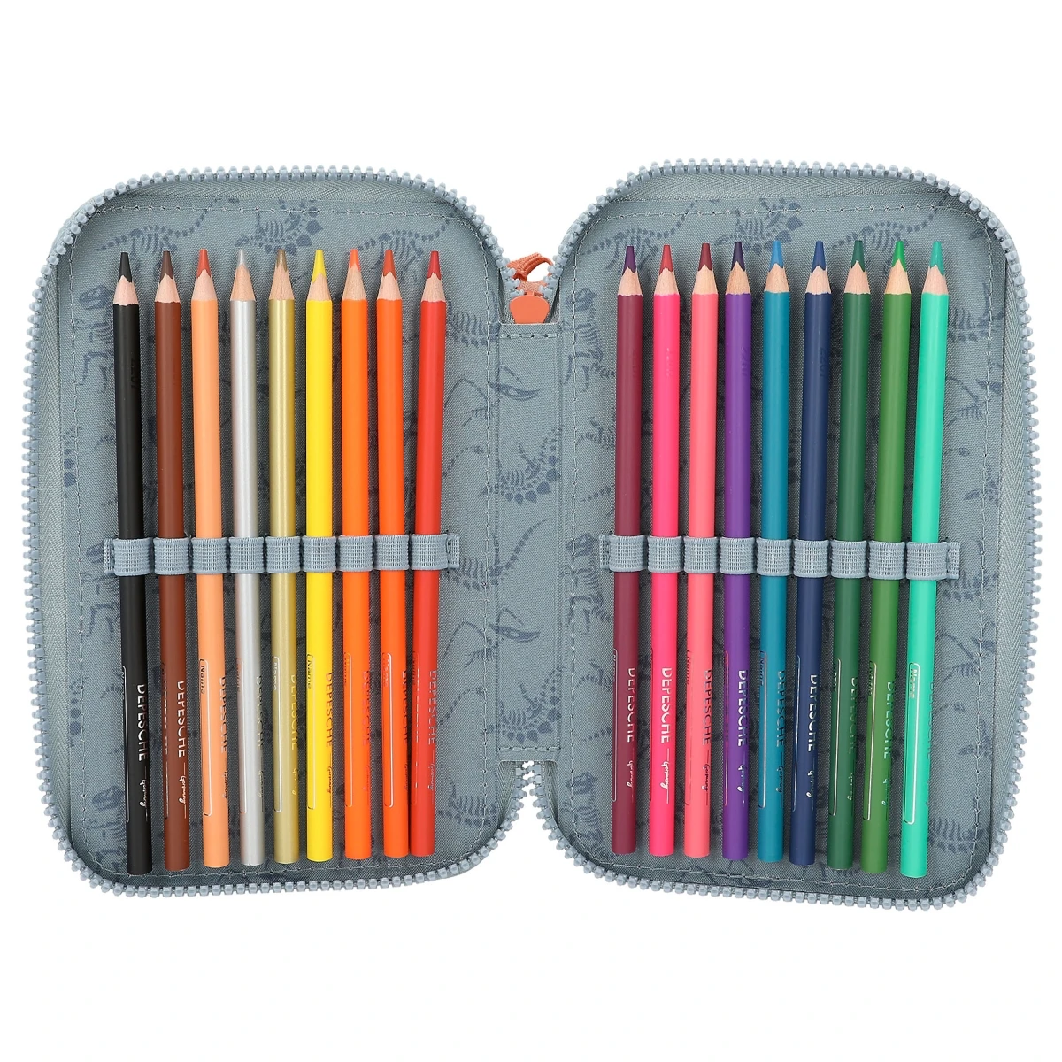 Depesche 12166 Dino World 3-Fach Federtasche LED T-Rex Dinosaurier Rauchblau 7 Depesche 12166 Dino World 3-Fach Federtasche LED T-Rex Dinosaurier Rauchblau – Bild 7