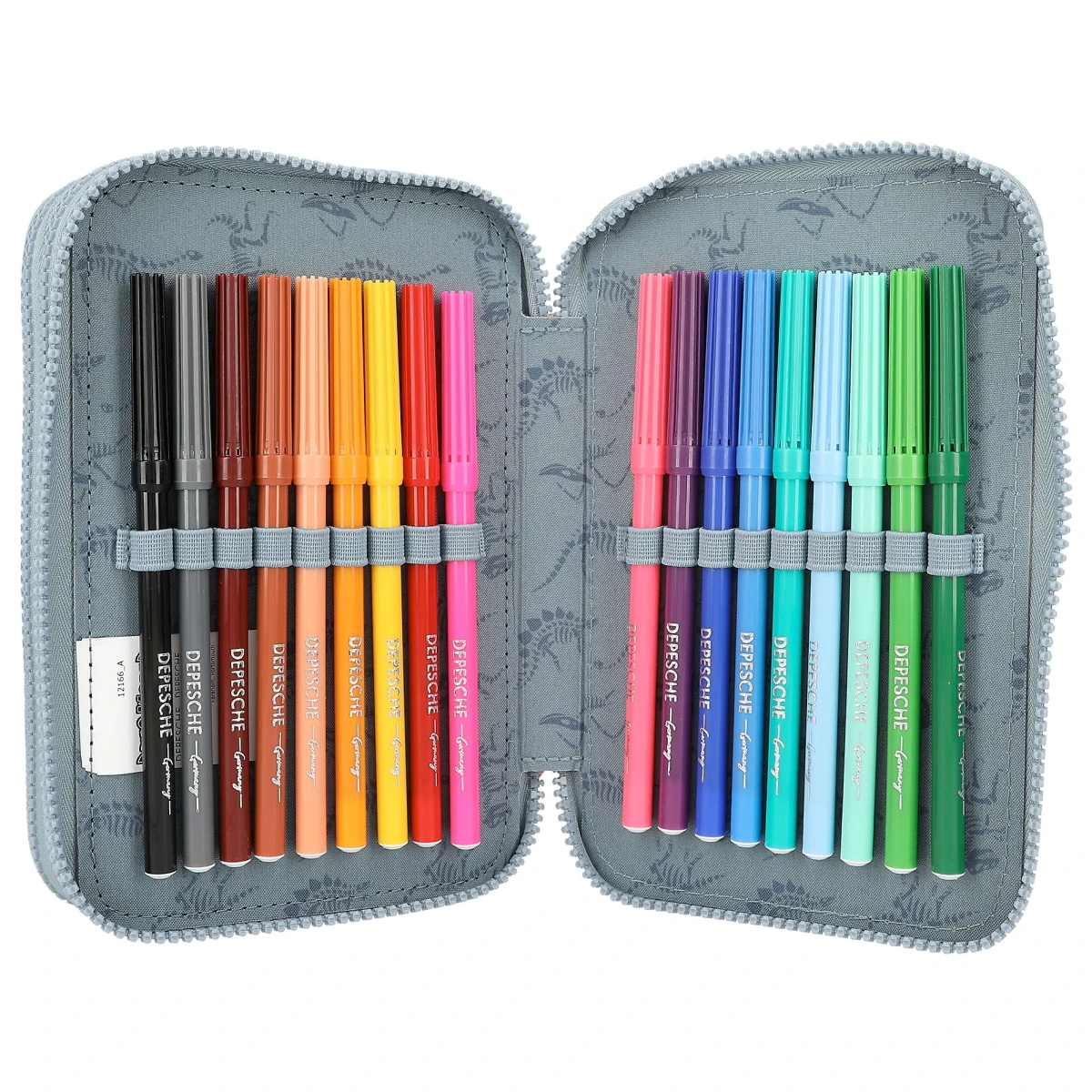 Depesche 12166 Dino World 3-Fach Federtasche LED T-Rex Dinosaurier Rauchblau 8 Depesche 12166 Dino World 3-Fach Federtasche LED T-Rex Dinosaurier Rauchblau – Bild 8