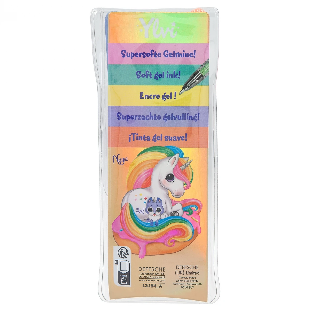 Depesche 12184 Ylvi And The Minimoomis Gelstifte-Set 5 Regenbogenfarben Einhorn 6 Depesche 12184 Ylvi And The Minimoomis Gelstifte-Set 5 Regenbogenfarben Einhorn – Bild 6