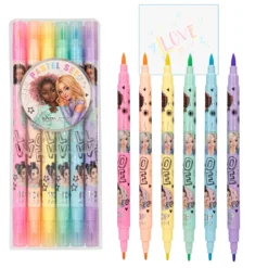 Depesche 12188 TOPModel Pastell Set Stifte-Set 6 Doppel-Fasermaler (2 Spitzen)