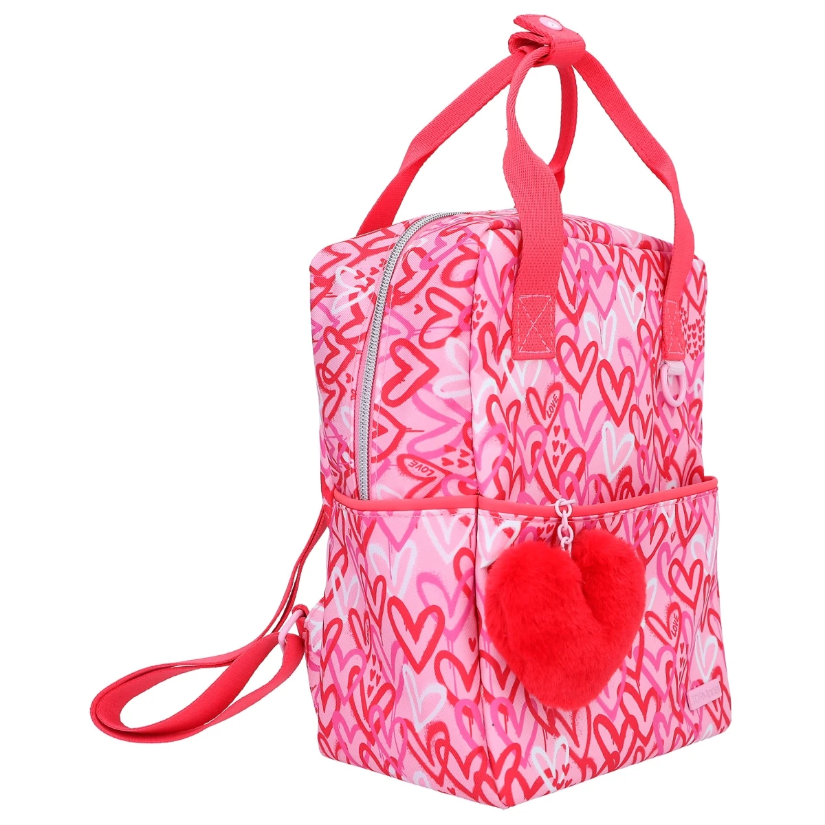 Depesche 12232 TOPModel Rucksack ONE LOVE Rot-rosa Mit Herzen Und Herzanhänger 3 Depesche 12232 TOPModel Rucksack ONE LOVE Rot-rosa Mit Herzen Und Herzanhänger – Bild 3