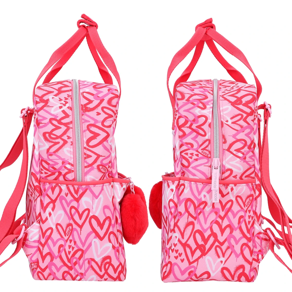 Depesche 12232 TOPModel Rucksack ONE LOVE Rot-rosa Mit Herzen Und Herzanhänger 4 Depesche 12232 TOPModel Rucksack ONE LOVE Rot-rosa Mit Herzen Und Herzanhänger – Bild 4