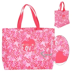 Depesche 12234 TOPModel Shopper-Tasche ONE LOVE Tragetasche Rot-rosa Mit Herzen