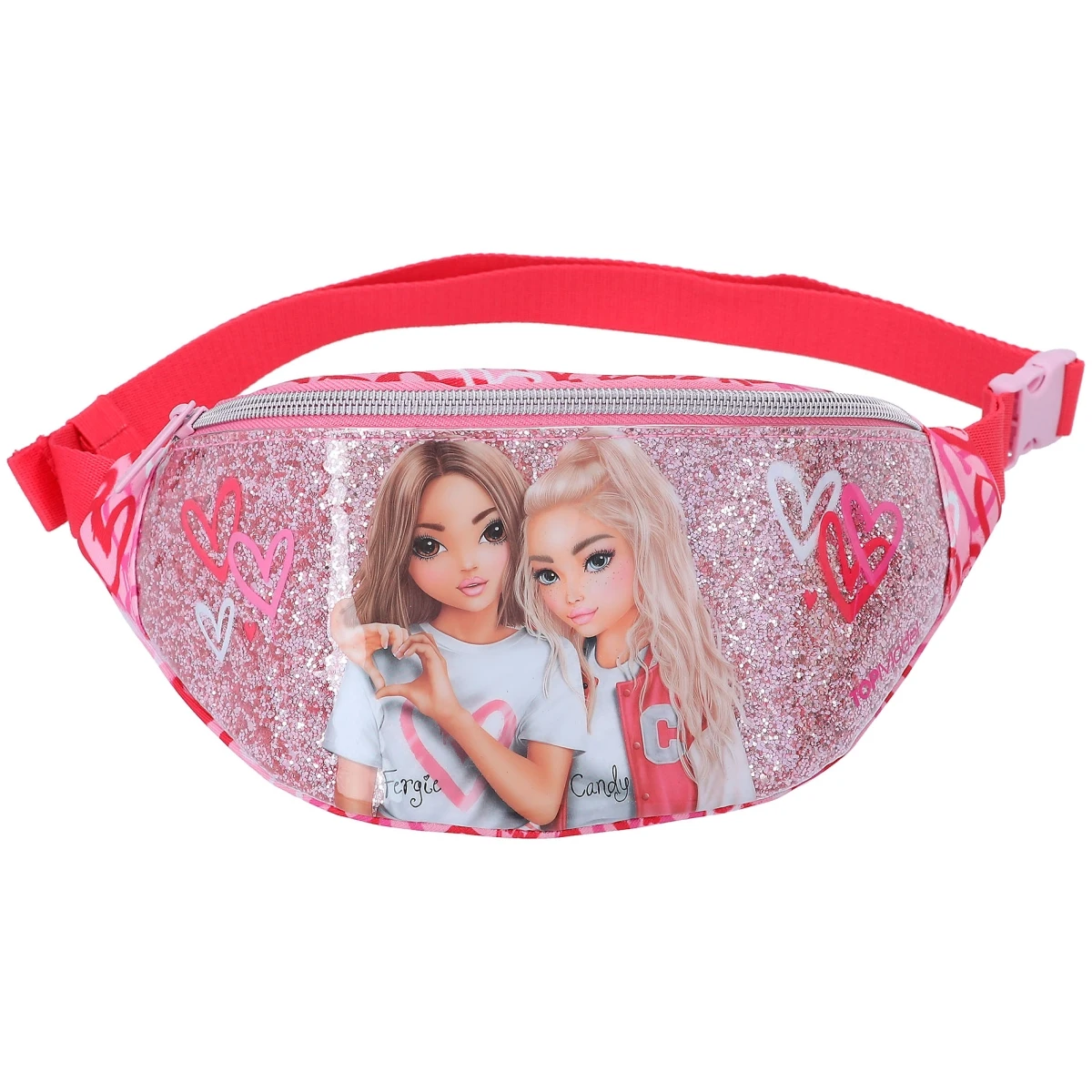 Depesche 12240 TOPModel Crossbag Bauchtasche ONE LOVE Rot-rosa Herzen +Glitzer 2 Depesche 12240 TOPModel Crossbag Bauchtasche ONE LOVE Rot-rosa Herzen +Glitzer – Bild 2