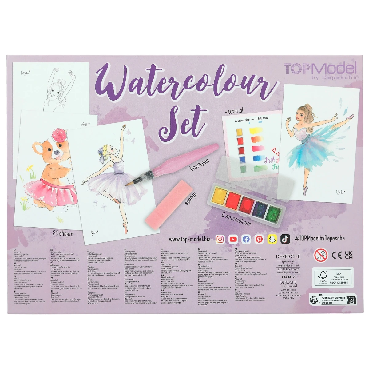 Depesche 12248 TOPModel Watercolour Set BALLET Ballett Aquarellpapier Kreativset 6 Depesche 12248 TOPModel Watercolour Set BALLET Ballett Aquarellpapier Kreativset – Bild 6