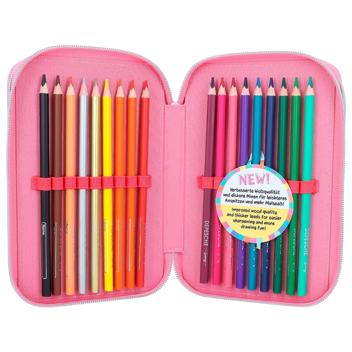 Depesche 12258 TOPModel 3-Fach Federtasche Mit PU Herz ONE LOVE Rot-rosa Herzen 6 Depesche 12258 TOPModel 3-Fach Federtasche Mit PU Herz ONE LOVE Rot-rosa Herzen – Bild 6