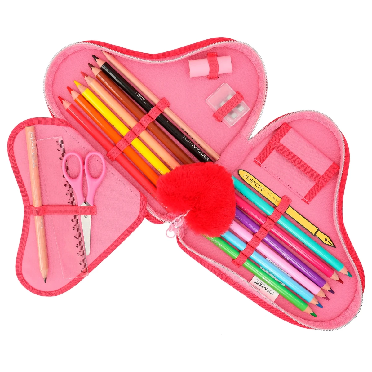 Depesche 12260 TOPModel Herz-Federtasche ONE LOVE Rot-rosa Herzen Und Glitzer 5 Depesche 12260 TOPModel Herz-Federtasche ONE LOVE Rot-rosa Herzen Und Glitzer – Bild 5