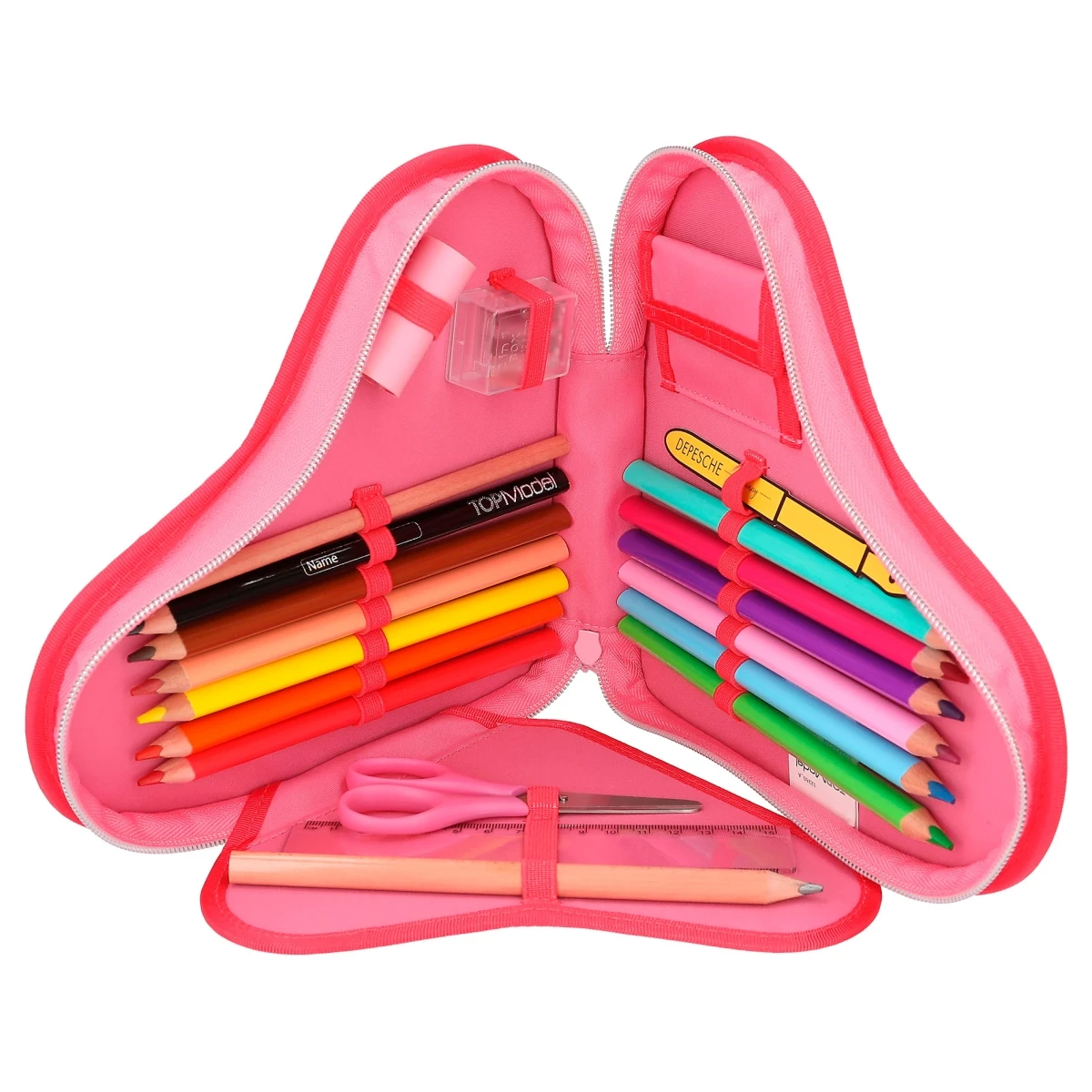 Depesche 12260 TOPModel Herz-Federtasche ONE LOVE Rot-rosa Herzen Und Glitzer 6 Depesche 12260 TOPModel Herz-Federtasche ONE LOVE Rot-rosa Herzen Und Glitzer – Bild 6