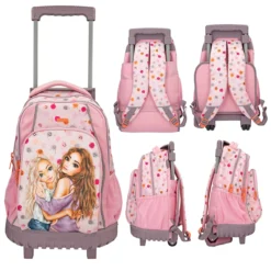 Depesche 12267 TOPModel Schulrucksack Trolley HAPPY TOGETHER Smiley-Allover