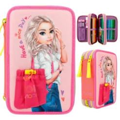 Depesche 12268 TOPModel 3-Fach Federtasche Mit Applizierter Vordertasche Candy