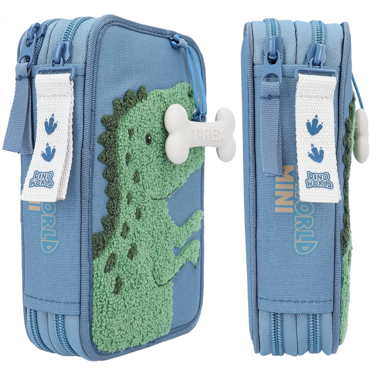 Depesche 12307 Dino World 2-Fach Federtasche Blau DINO Mini Dinosaurier T-Rex 3 Depesche 12307 Dino World 2-Fach Federtasche Blau DINO Mini Dinosaurier T-Rex – Bild 3