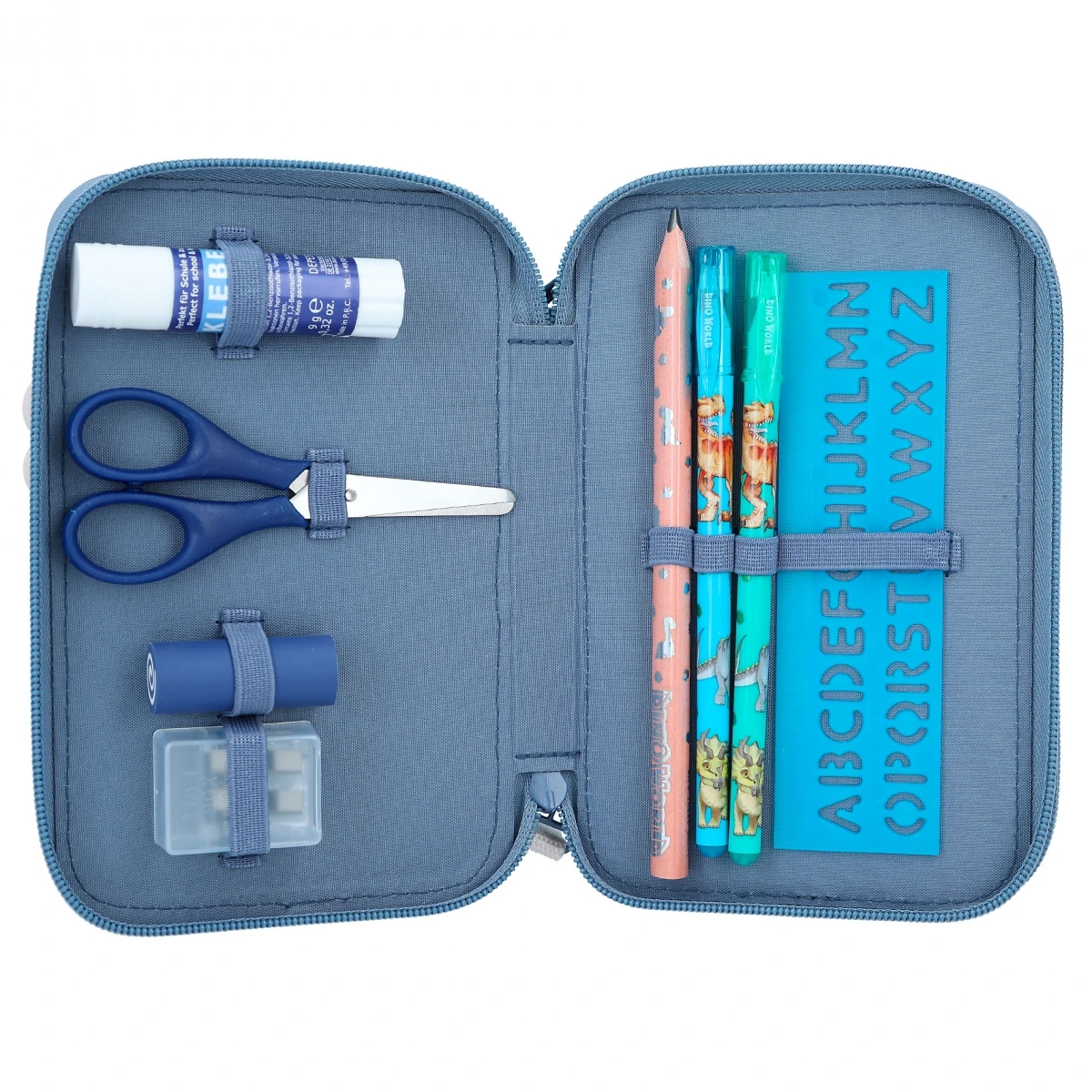 Depesche 12307 Dino World 2-Fach Federtasche Blau DINO Mini Dinosaurier T-Rex 4 Depesche 12307 Dino World 2-Fach Federtasche Blau DINO Mini Dinosaurier T-Rex – Bild 4