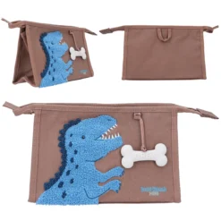 Depesche 12308 Dino World Waschtasche Braun DINO Mini Kulturbeutel Mäppchen