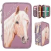 Depesche 12311 Pferd Miss Melody 3-Fach Federtasche FLOWERFIELD Blumen Lila