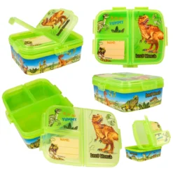 Depesche 12319 Dino World Brotdose Lunchbox XL Dinosaurier Grün It Is So Yummy