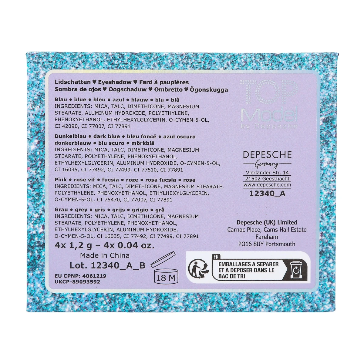 Depesche 12340 A_B TOPModel Lidschatten BEAUTY And ME Palette Blau - Fergie 2 Depesche 12340 A_B TOPModel Lidschatten BEAUTY And ME Palette Blau - Fergie – Bild 2