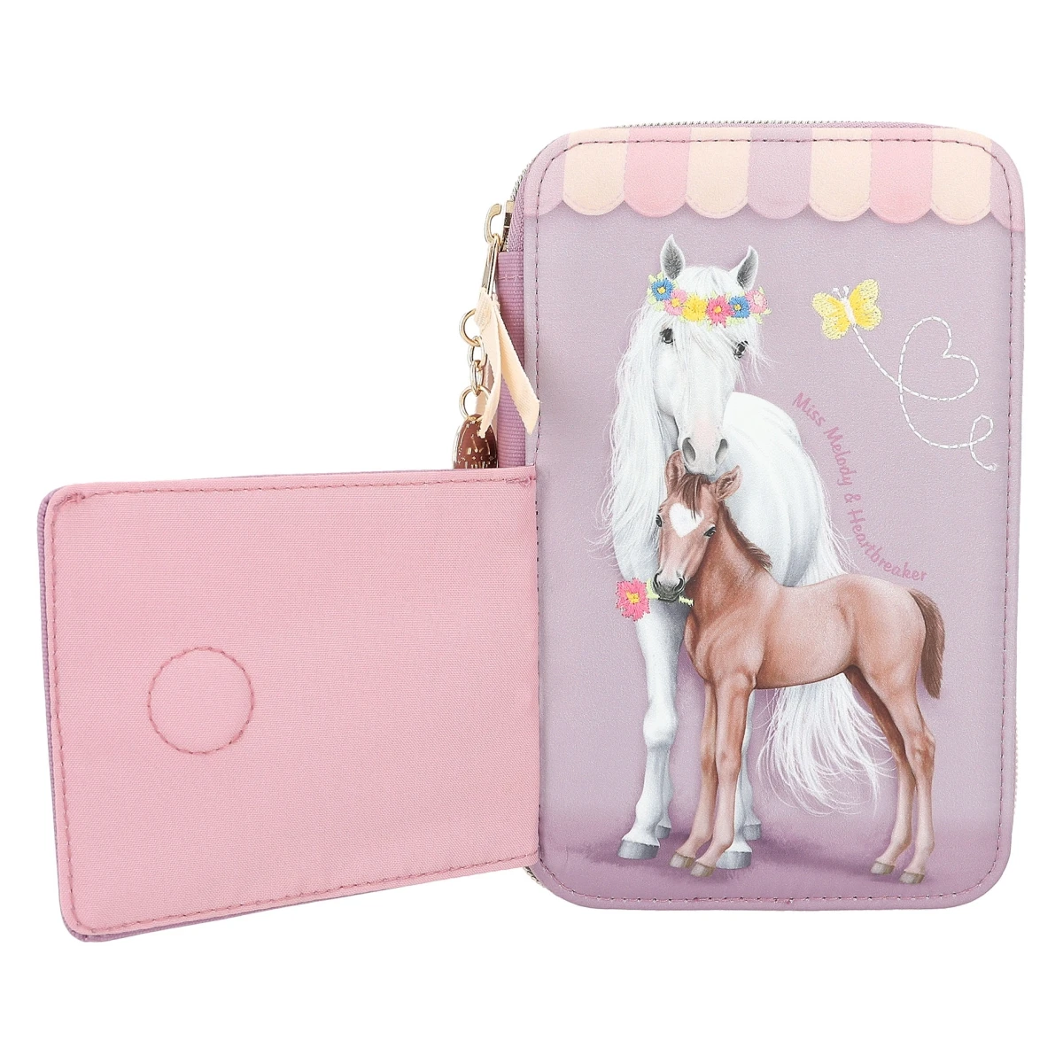 Depesche 12357 Pferd Miss Melody 3-Fach Federtasche FARM HOUSE Baumwolle Lila 3 Depesche 12357 Pferd Miss Melody 3-Fach Federtasche FARM HOUSE Baumwolle Lila – Bild 3