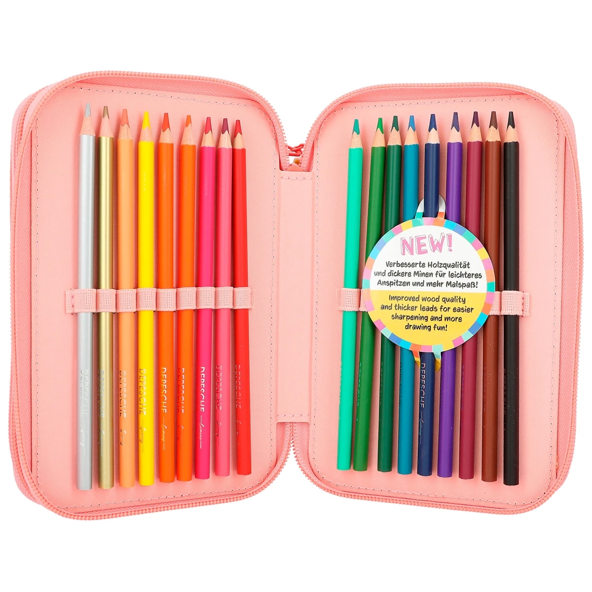 Depesche 12384 TOPModel 3-Fach Federtasche Mit Katzen Applikation Popcorn Peach 5 Depesche 12384 TOPModel 3-Fach Federtasche Mit Katzen Applikation Popcorn Peach – Bild 5