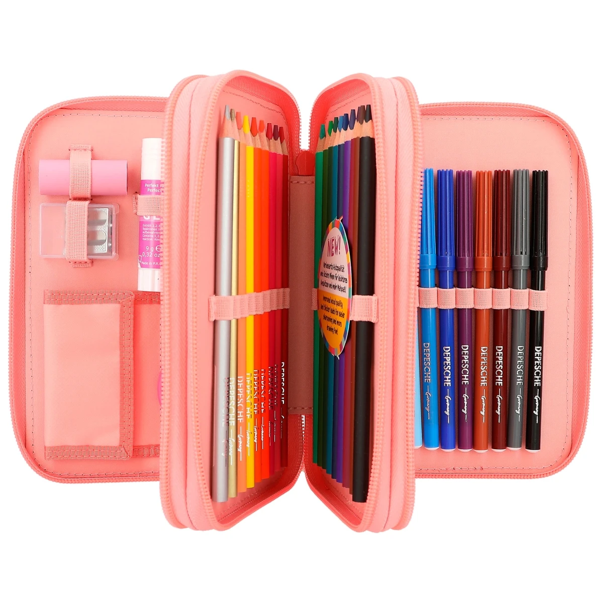 Depesche 12384 TOPModel 3-Fach Federtasche Mit Katzen Applikation Popcorn Peach 7 Depesche 12384 TOPModel 3-Fach Federtasche Mit Katzen Applikation Popcorn Peach – Bild 7