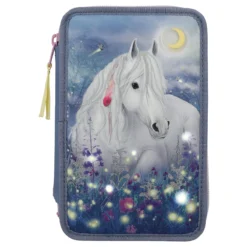 Depesche 12392 Pferd Miss Melody 3-Fach Federtasche Glühwürmchen LED Blumenwiese -Nicii Plusch Geschaft 0012392 0012392 12392 3 image zoom