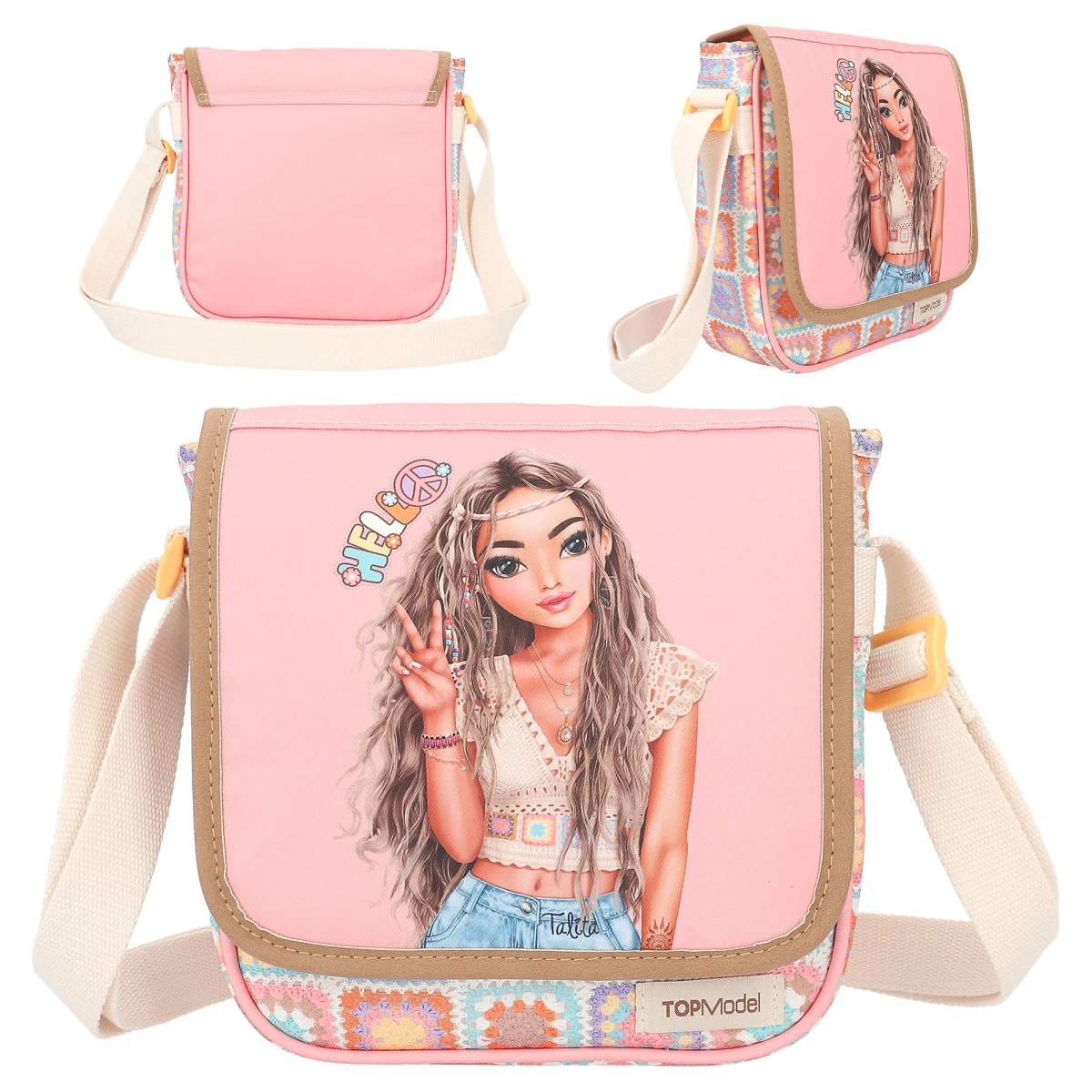 Depesche 12417 TOPModel Kleine Umhängetasche HIPPIE HEART Talita PatchworkMuster 1 Depesche 12417 TOPModel Kleine Umhängetasche HIPPIE HEART Talita PatchworkMuster