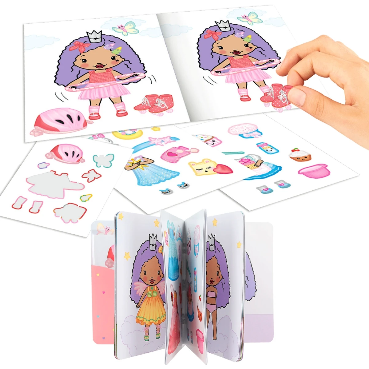 Depesche 12480 4er-SET Princess Prinzessin Mimi Dress Me Up Mini Mit Stickern 3 Depesche 12480 4er-SET Princess Prinzessin Mimi Dress Me Up Mini Mit Stickern – Bild 3