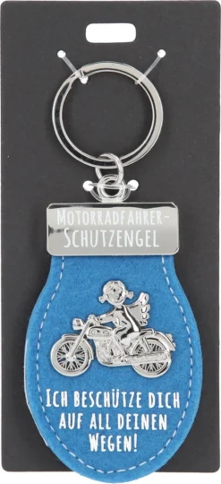 Depesche 11348 Schutzengel Schlüsselanhänger Aus Filz 006 Motorradfahrer Blau