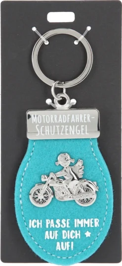 Depesche 11348 Schutzengel Schlüsselanhänger Aus Filz 007 Motorradfahrer Türkis