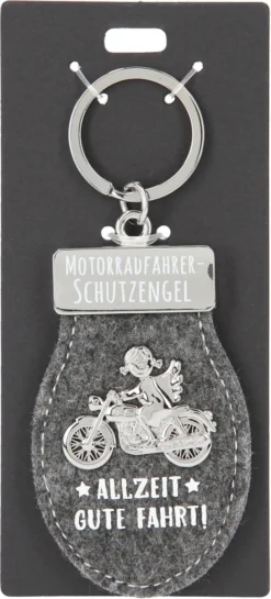 Depesche 11348 Schutzengel Schlüsselanhänger Aus Filz 008 Motorradfahrer Grau