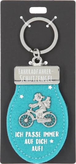 Depesche 11348 Schutzengel Schlüsselanhänger Aus Filz 012 Fahrradfahrer Türkis