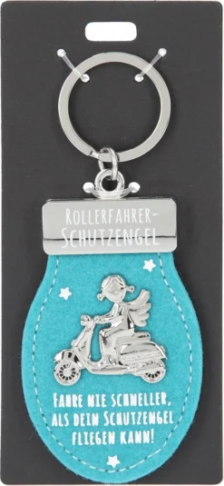 Depesche 11348 Schutzengel Schlüsselanhänger Aus Filz 016 Rollerfahrer Türkis