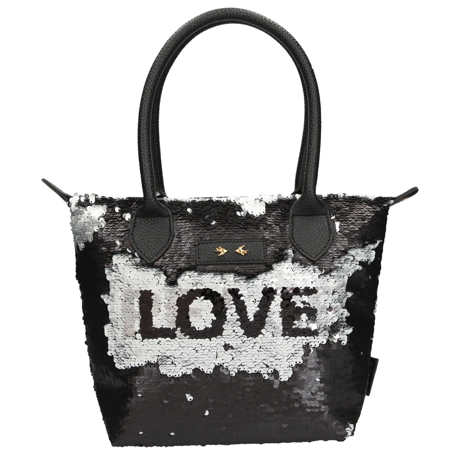 Depesche 10611 Trend LOVE Handtasche Streichpailletten Love & Peace Schwarz 3 Depesche 10611 Trend LOVE Handtasche Streichpailletten Love & Peace Schwarz – Bild 3
