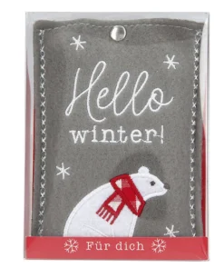 Depesche 10778 Handwärmer In Fleecehülle - Motiv Hello Winter