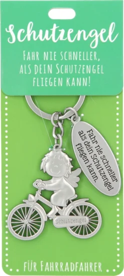 Depesche 11343_B Schutzengel Schlüsselanhänger Fahrt - 009 Fahrrad Grün