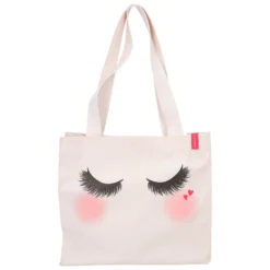 Depesche 11533 TOPModel Shopper Tasche BEAUTY GIRL Schlafaugen-Print Wimpern
