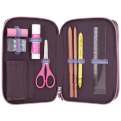 Depesche 11534 TOPModel 3-Fach Federtasche COLLEGE Modelprint Pflaume -Nicii Plusch Geschaft 11534 4