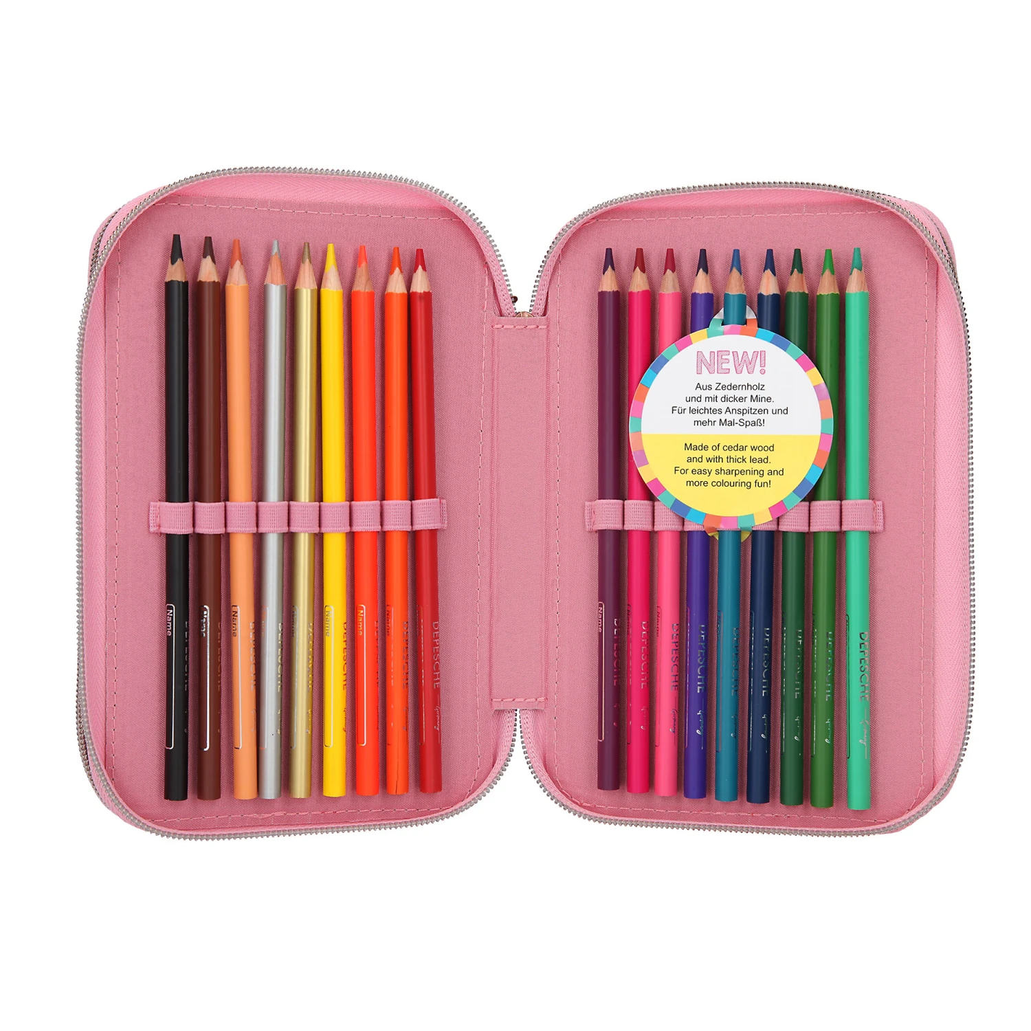 Depesche 11977 TOPModel 3-Fach Federtasche SEVENTIES Candy Pink Glitzernd Hippie 5 Depesche 11977 TOPModel 3-Fach Federtasche SEVENTIES Candy Pink Glitzernd Hippie – Bild 5