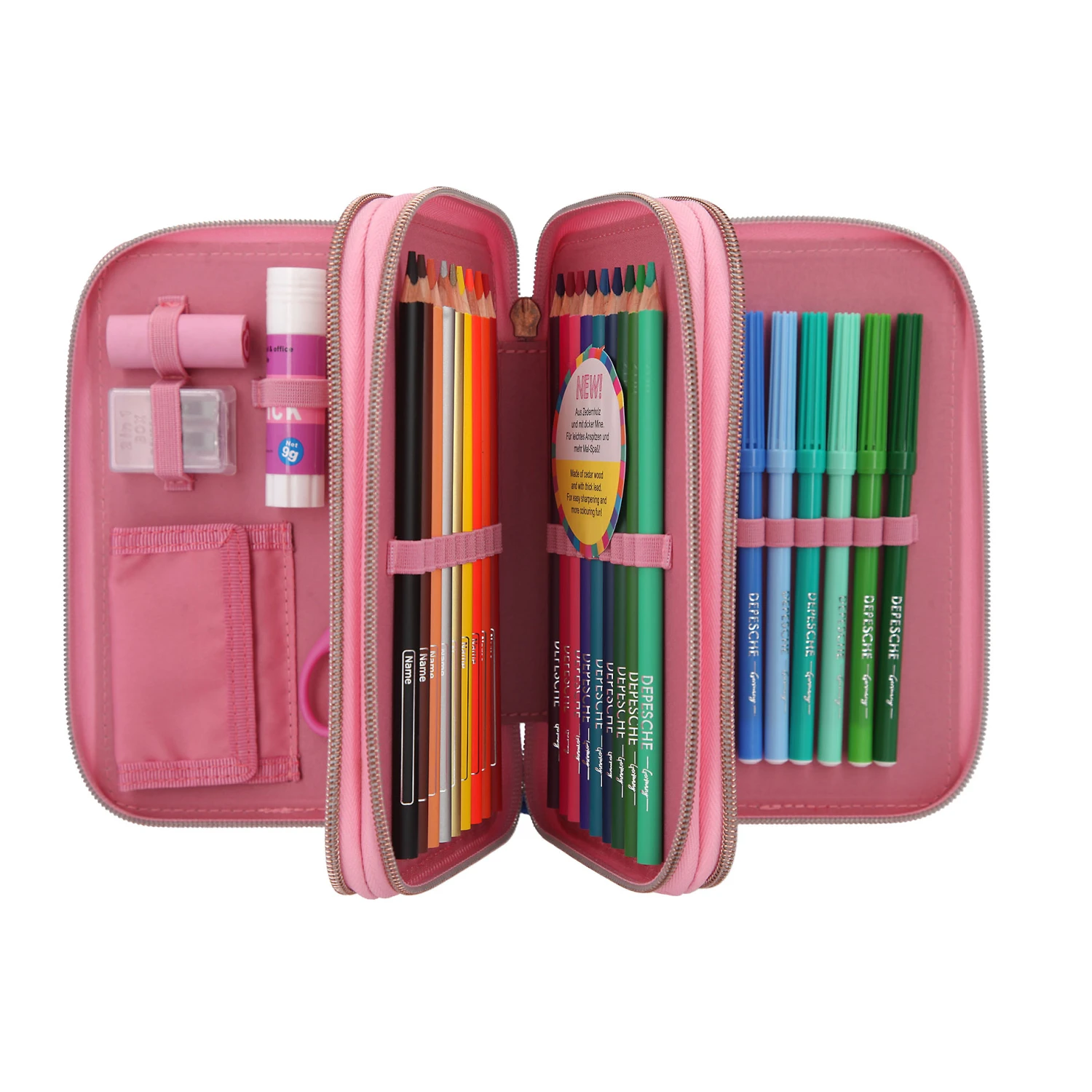 Depesche 11977 TOPModel 3-Fach Federtasche SEVENTIES Candy Pink Glitzernd Hippie 7 Depesche 11977 TOPModel 3-Fach Federtasche SEVENTIES Candy Pink Glitzernd Hippie – Bild 7