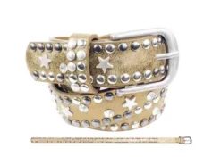 Bb Klostermann Kindergürtel Mit Nieten - Straß + Stern Gold Ca. 55cm 22008