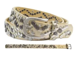 Bb Klostermann Damengürtel Mit Nieten Gold Ca. 90cm 22079