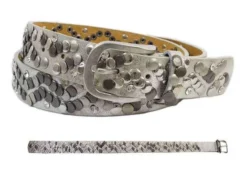 Bb Klostermann Damengürtel Mit Nieten Silber Ca. 85cm 22083