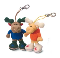 Nici 23906 Anhänger Mit Karabiner Plüsch 12cm Elch Detlef - Blau -Nicii Plusch Geschaft 23906
