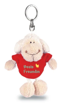 Nici 31561 Schlüsselanhänger Schaf Weiß T-Shirt Rot "Beste Freundin" Ca 10cm