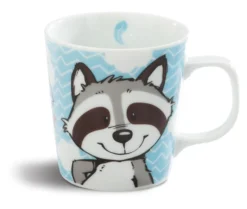 Nici 41162 Porzellan-Tasse (Kinder) Waschbär Rod & Stinktier Steve 8x8,5cm