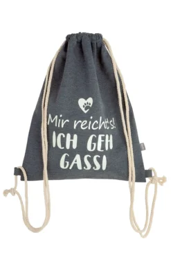 Gilde 41593 Textil Leuchtbeutel "Mir Reicht´s! Ich Geh Gassi!" Schulterbeutel